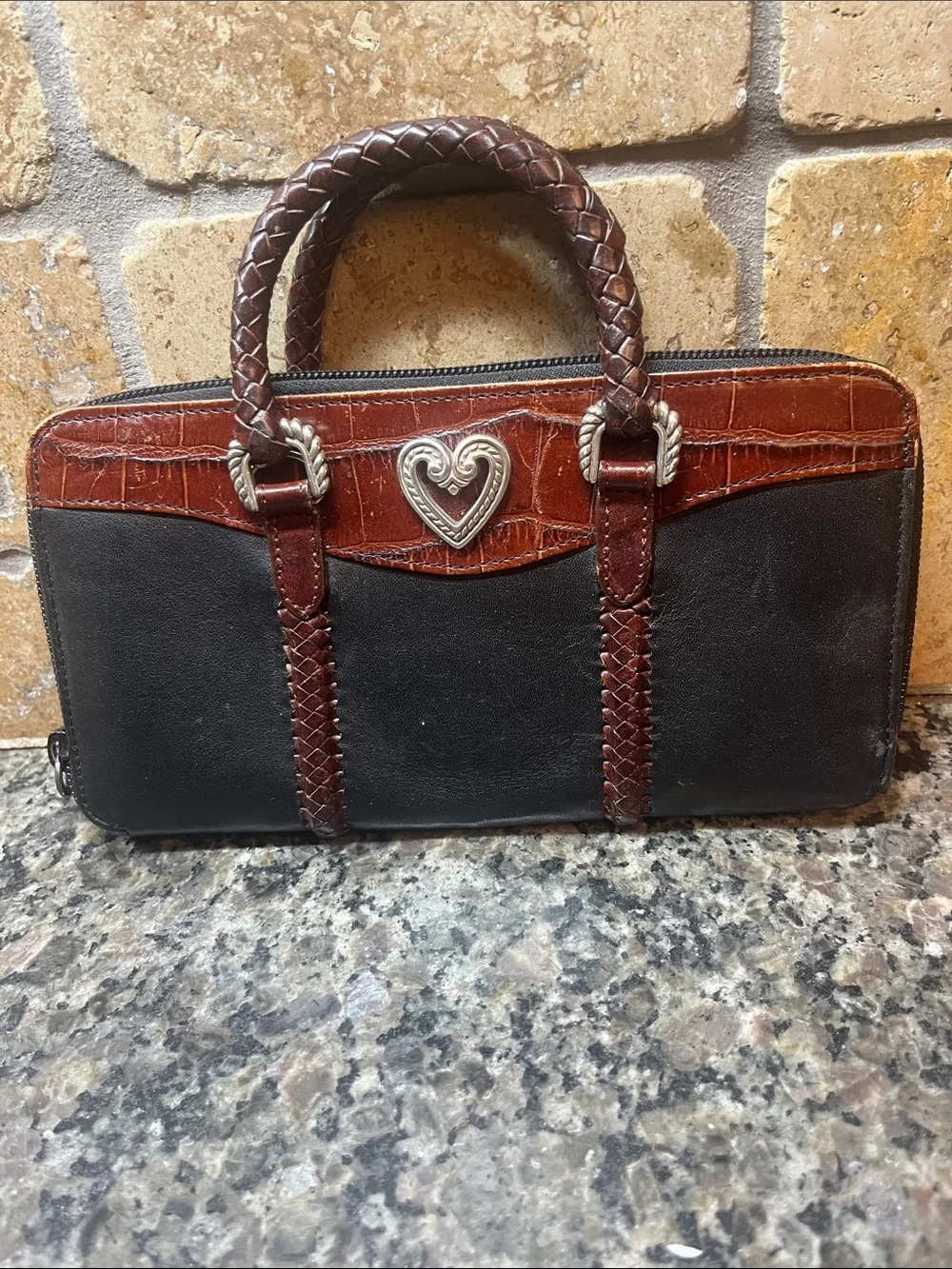 Brighton VINTAGE Crocodile Embossed leather small Handbag